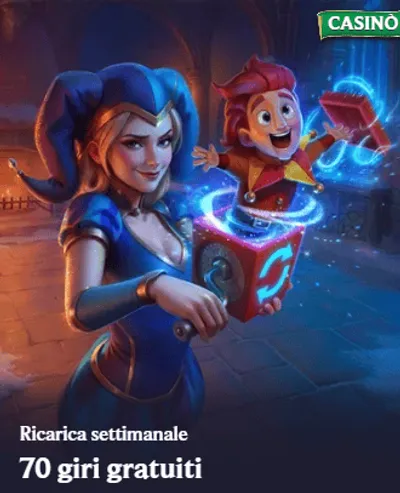 Ricarica settimanale 70 giri gratuiti 2
